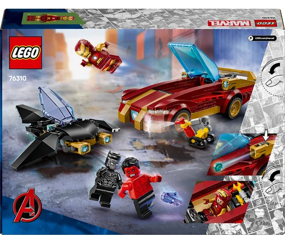 LEGO Marvel - Iron Mans auto en Black Panther vs. Rode Hulk - 76310