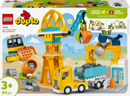 LEGO DUPLO Town - 3-in-1 bouwplaats en voertuigen - 10476