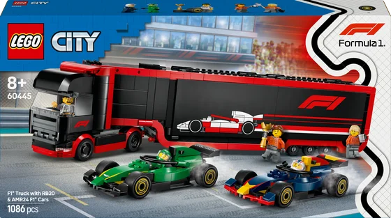 LEGO City - F1® truck met RB20 en AMR24 F1® auto's - 60445