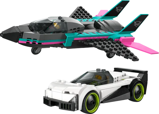 LEGO City - Straalvliegtuig vs. sportauto - 60489