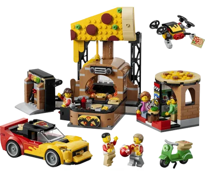 LEGO City - Pizzacentrale met voertuigen - 60496