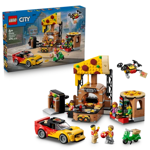 LEGO City - Pizzacentrale met voertuigen - 60496