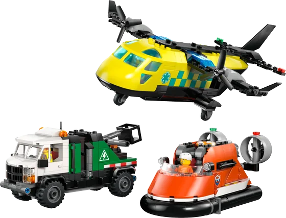 LEGO City - Vliegtuig, servicewagen en hovercraft remix - 60505