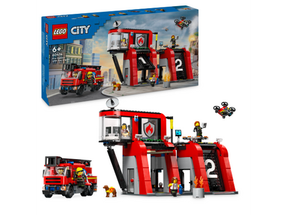 LEGO City - Brandweerkazerne en brandweerauto - 60414
