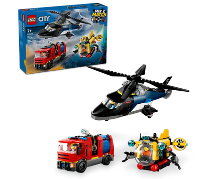 LEGO City - Helikopter, brandweerauto en onderzeeër remix - 60462