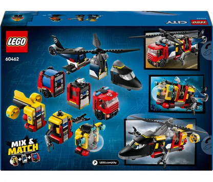 LEGO City - Helikopter, brandweerauto en onderzeeër remix - 60462