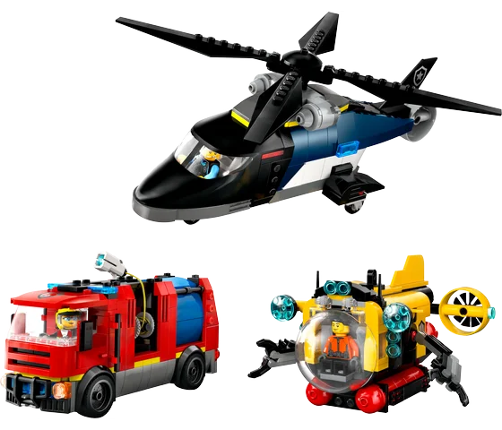 LEGO City - Helikopter, brandweerauto en onderzeeër remix - 60462