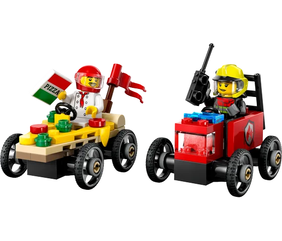 LEGO City - Raceautopakket: pizzabestelwagen vs. brandweerauto - 60458