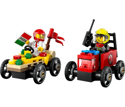 LEGO City - Raceautopakket: pizzabestelwagen vs. brandweerauto - 60458