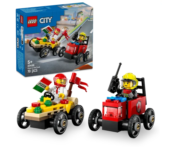 LEGO City - Raceautopakket: pizzabestelwagen vs. brandweerauto - 60458