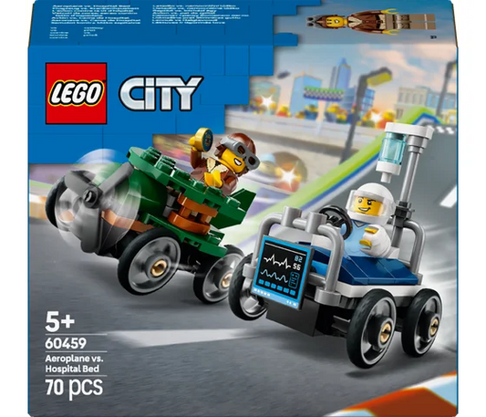 LEGO City – Rennwagen-Set: Flugzeug gegen Krankenhausbett – 60459