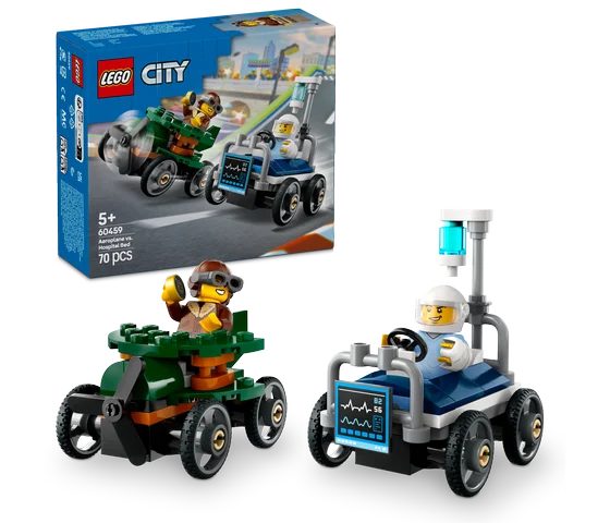 LEGO City - Raceautopakket: vliegtuig vs. ziekenhuisbed - 60459