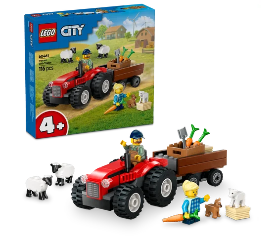 LEGO City - Rode tractor met aanhanger en schapen - 60461