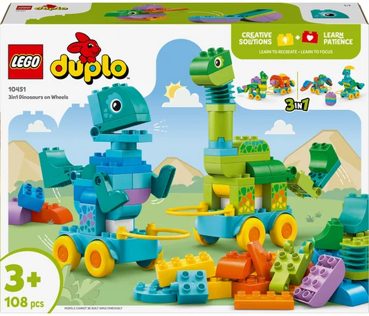 LEGO DUPLO 3-in-1 Dinosaurier auf Rädern