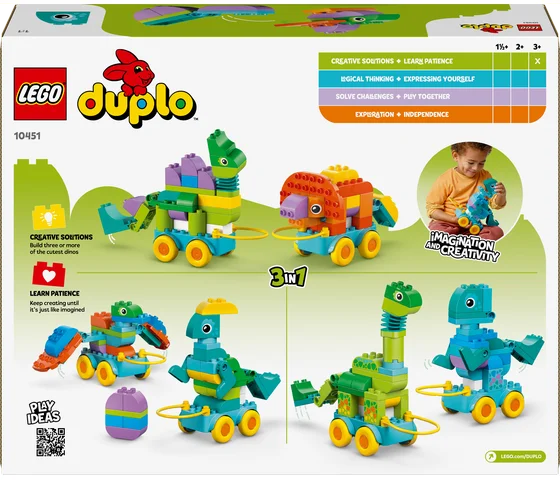 LEGO DUPLO - 3-in-1 dinosaurussen op wielen - 10451
