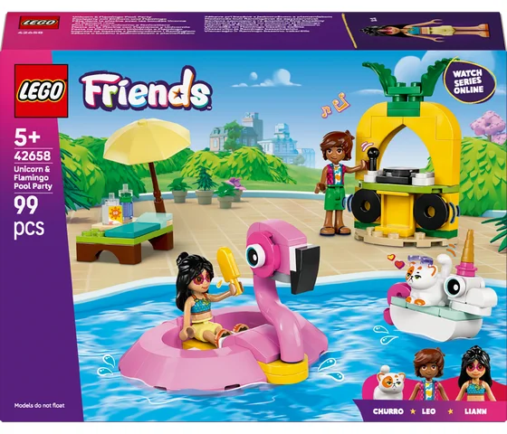 LEGO Friends - Zwembadfeestje met flamingo en eenhoorn - 42658