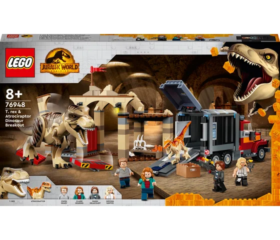 LEGO Jurassic World - T. rex & Atrociraptor dinosaurus ontsnapping - 76948