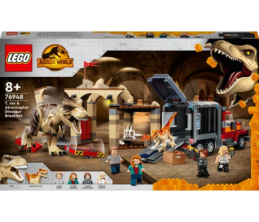 LEGO Jurassic World - T. rex & Atrociraptor dinosaurus ontsnapping - 76948