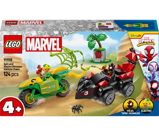 LEGO Marvel – Verfolgungsjagd mit dem Spin- und Elektro-Dinosaurier – 11198