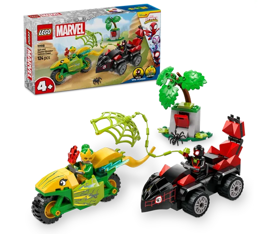 LEGO Marvel - Spin en Electro achtervolging met dinosaurusvoertuigen - 11198